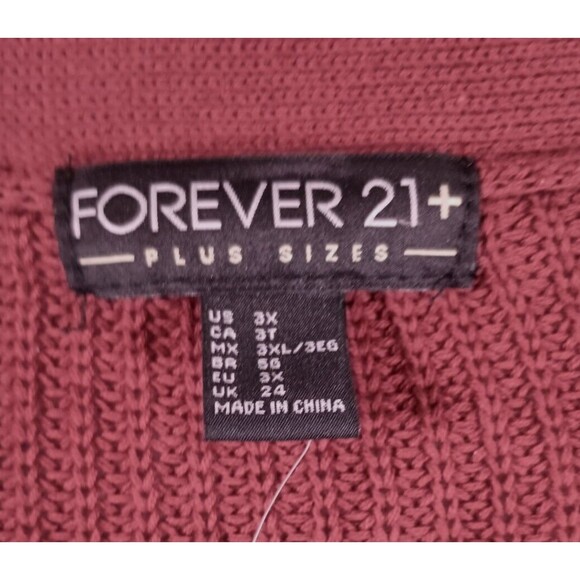 NWT Forever 21 Plus Womens Lace Up Red V Neck Slouchy Sweater Size 3X - Picture 4 of 5